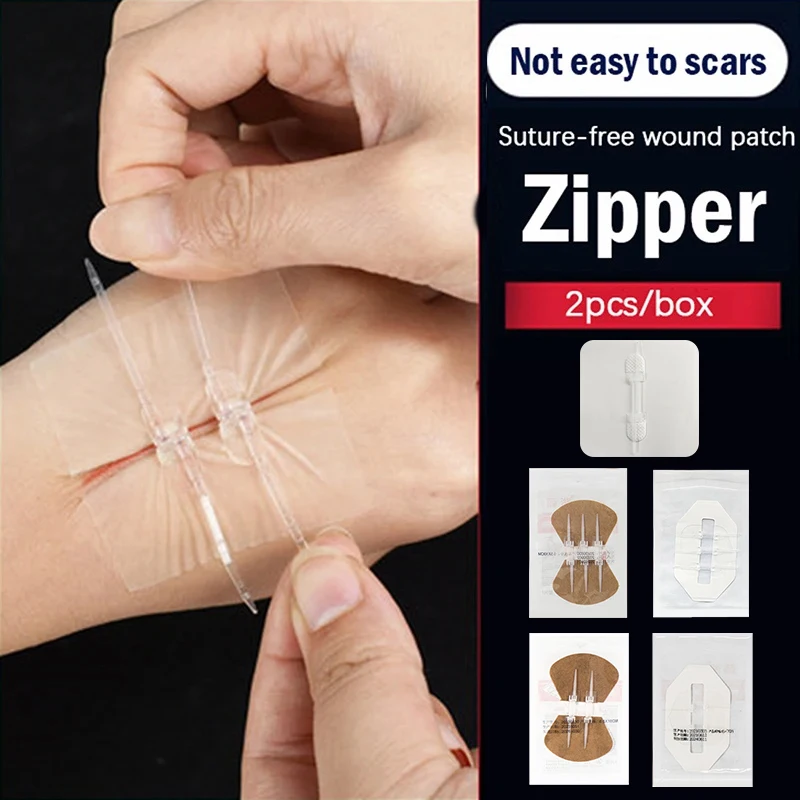 1-3PC Emergency Wound Closure Zip Stitch Sutures Bandaids Repair Wounds Without Stitches For Outdoor Activities Quick Clot Wound