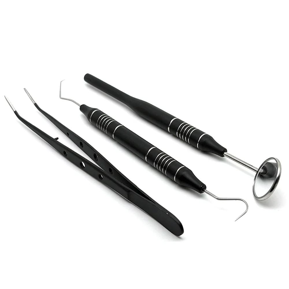 Kit Dental Mouth Mirror Tweezers Curve Probe Dentist Instrument Teeth Care Cleaning Dental Tools