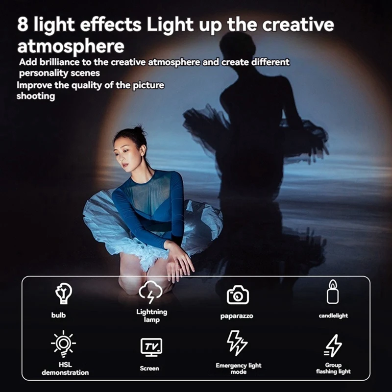 60W LED Handheld Video Light Bi-Color 2800K-6500K COB High Power Fill Light Portable Live Broadcast Fill Light EU Plug-AT35 view 3
