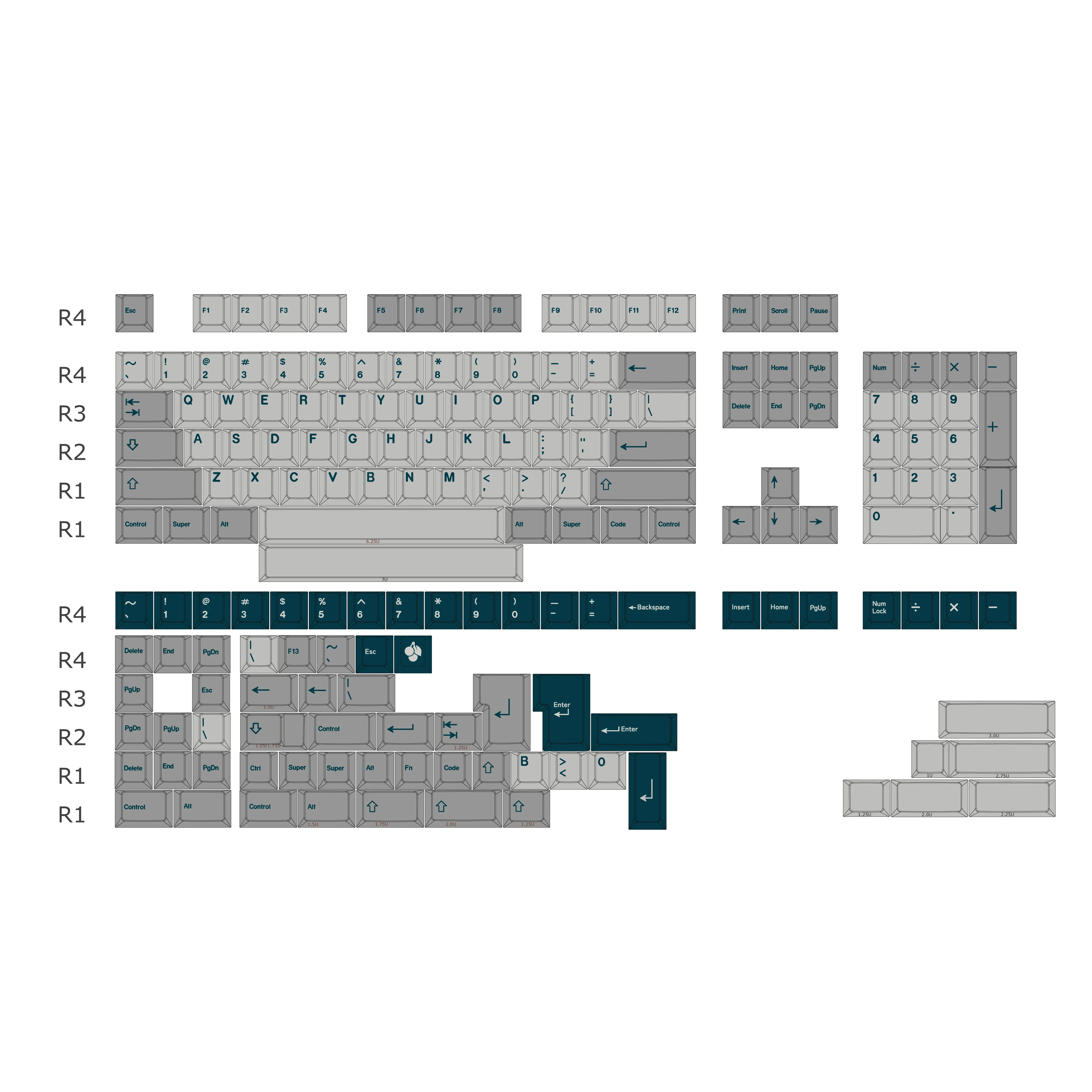 Theme keycap PBT sublimation customization full set