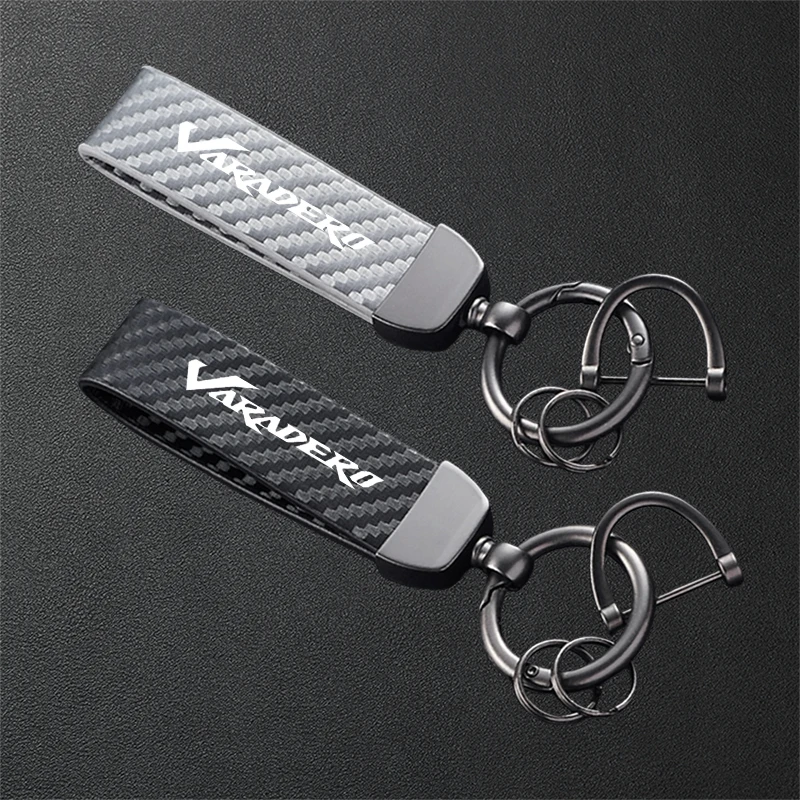 

For Honda Varadero XL1000 XL 1000 varadero 1000 125 Accessories Carbon Fiber Textured Leather Keychain Motorcycle Keyring