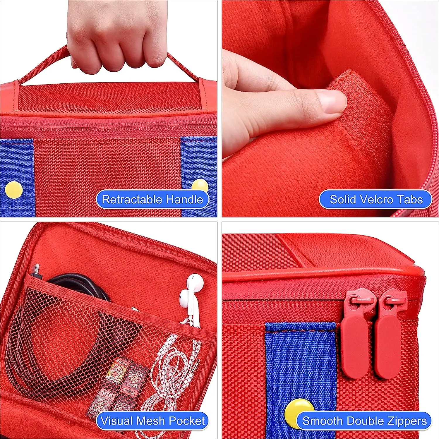 Imagen 5: Estuche de Transporte para Switch 2, Estuche de Almacenamiento Compatible con Nintendo Switch 2/Switch/OLED/Lite, Funda Protectora de Viaje de Carcasa Blanda