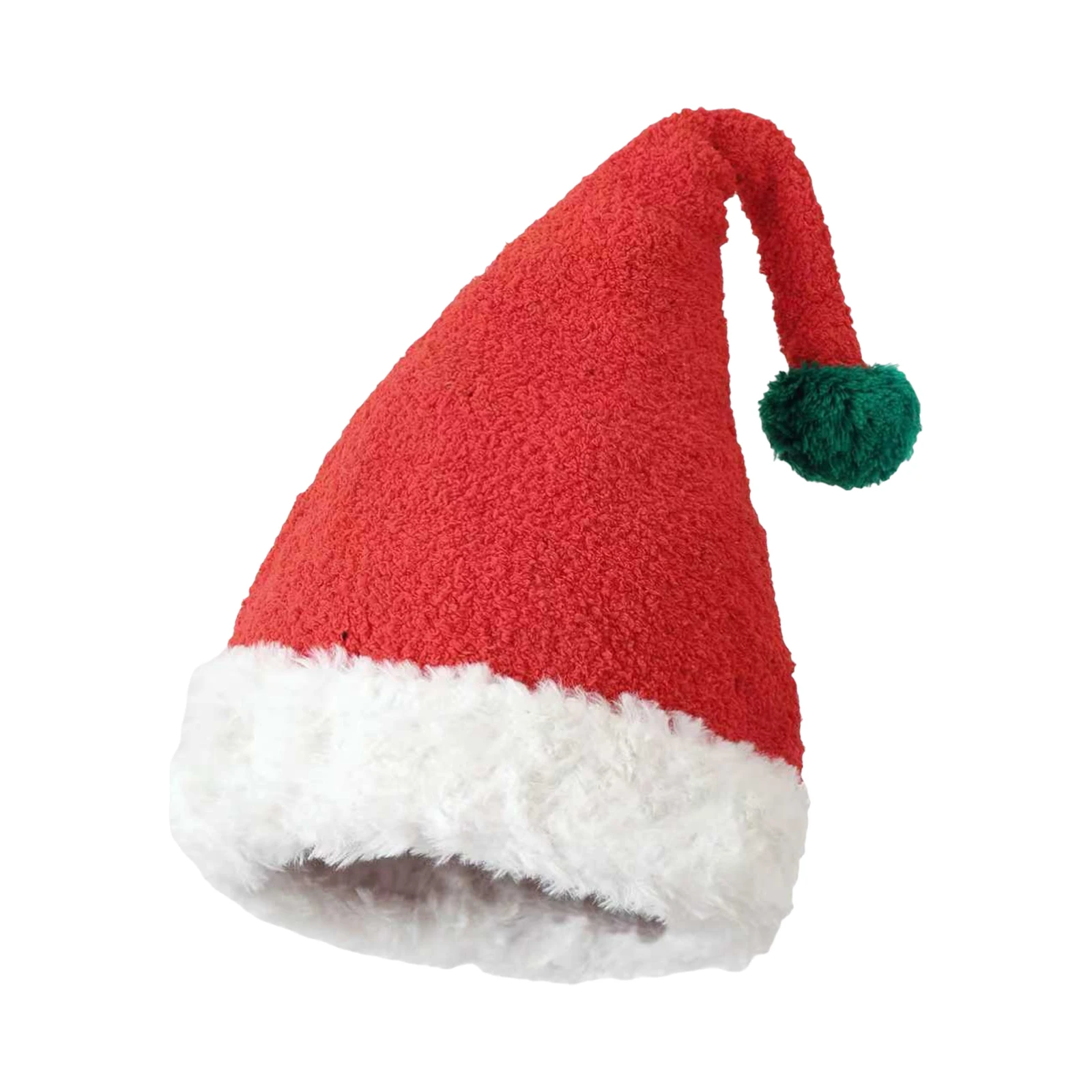 1 قطعة قبعة عيد الميلاد القطيفة حفلة كرنفال اليومية التباين اللون تصميم Pompom سميكة قبعة عيد الميلاد الدافئة للنساء حفلات المهرجان #3