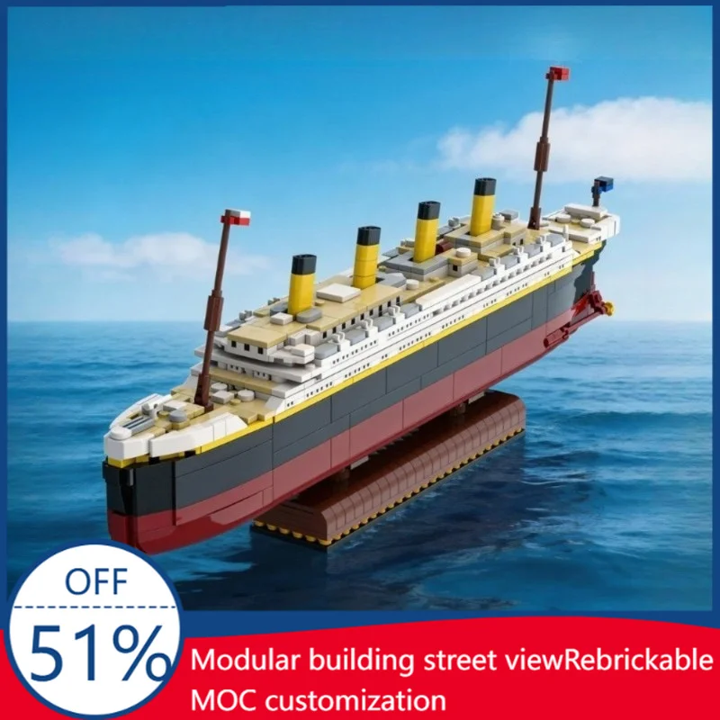 

1530 Parts Classic Ocean Liner Model Building Blocks Brick Kid DIY Creative Assembly Educational Toy Boy Christmas Display Gifts