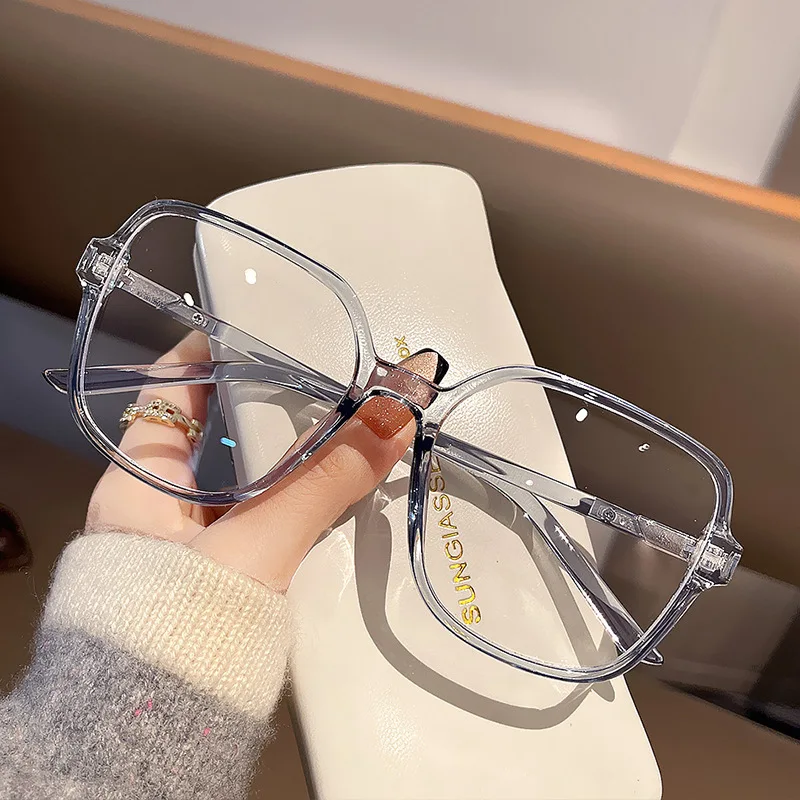 Fashion Leopard Oversized Myopia Glasses Women Brand Square Blocking Blue Light Ultralight Computer Graduation Eyeglasses minus