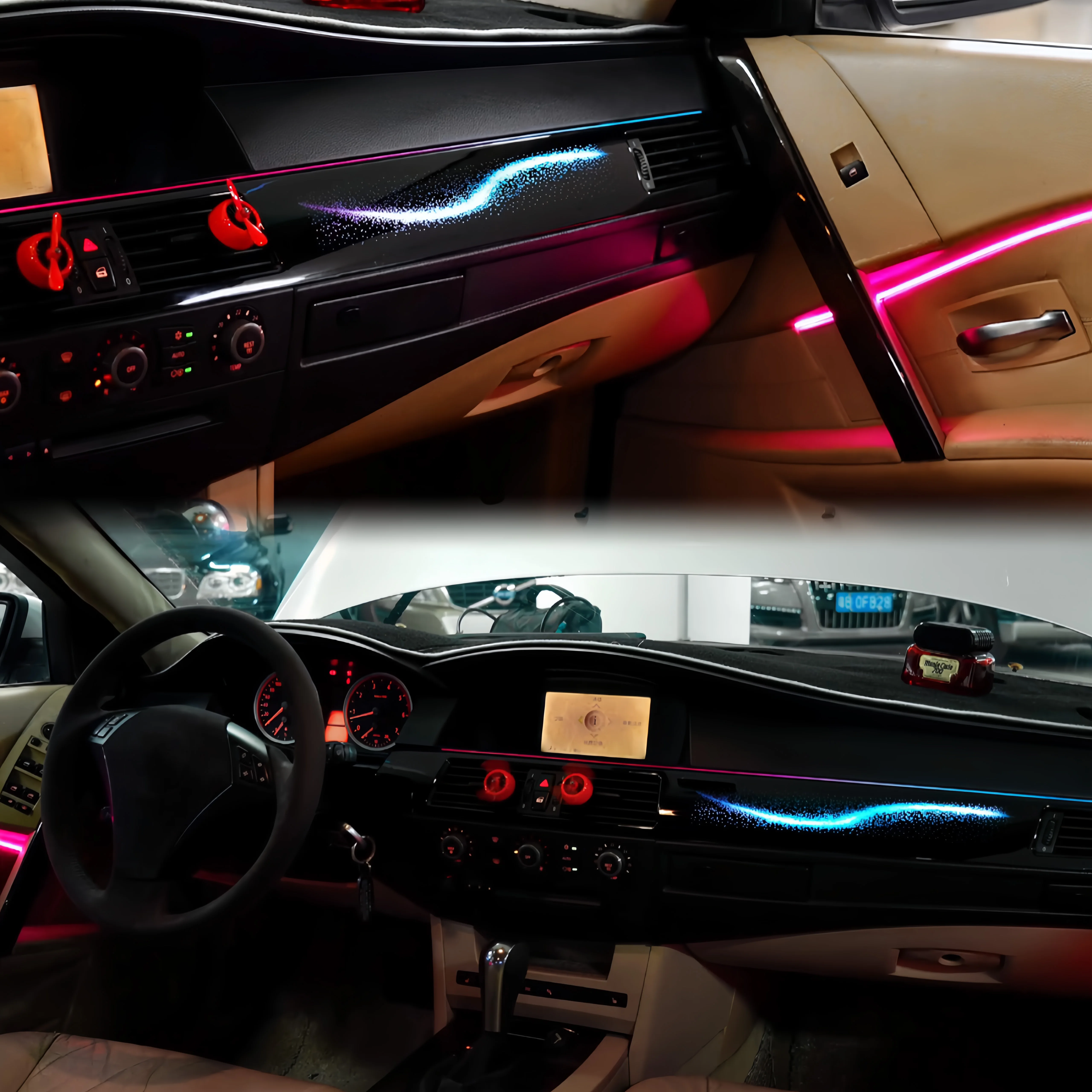 Auto Interior Lighting for BMW 5 Series E60 2007-2010 Symphony 64-Color LED Dynamic Car Ambient Light Decorative Accessories