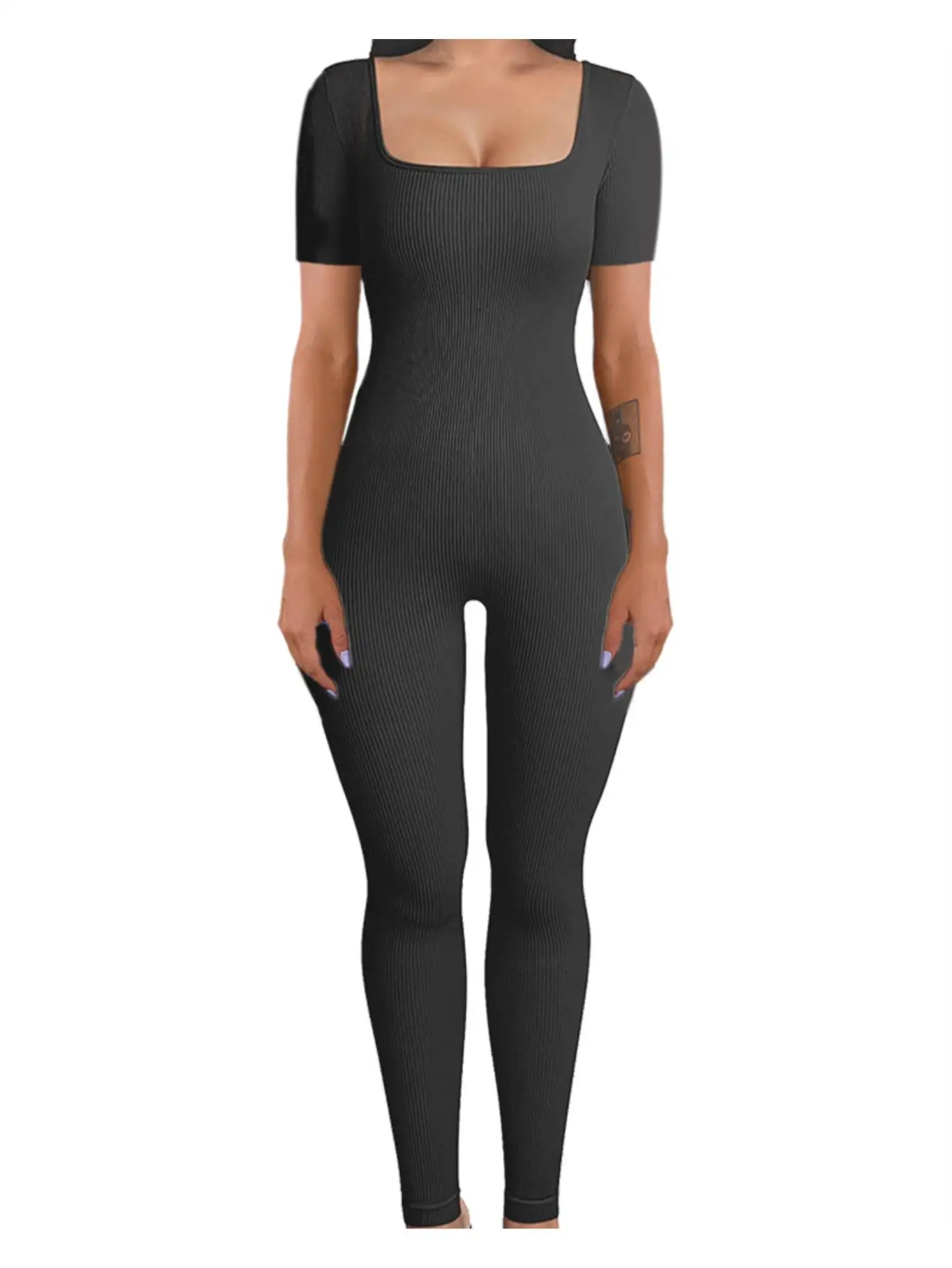 

Short-sleeved jumpsuits are women's short-sleeved sports jumpsuits, women's jumpsuits, and women's summer jumpsuits