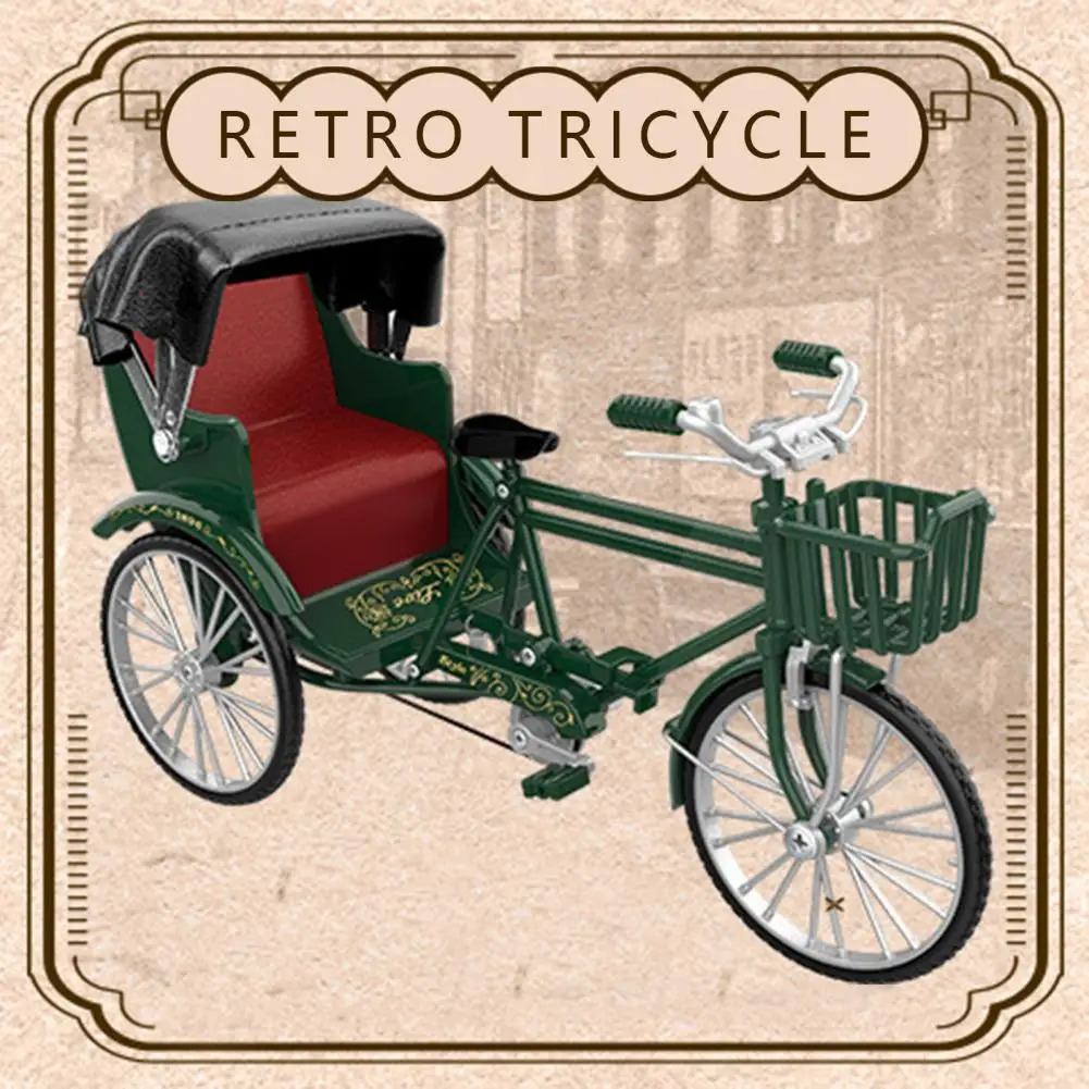 DIY-レトロな合金の自転車のおもちゃ,三輪車モデル,シミュレーション