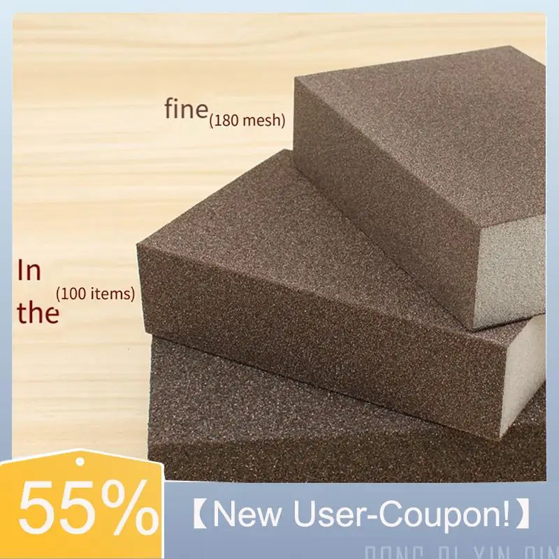 Happy New- Sponge Sand Block For Polishing Wood Furniture, Redwood Jade, Metal Rust Removal And Polishing Sandpaper