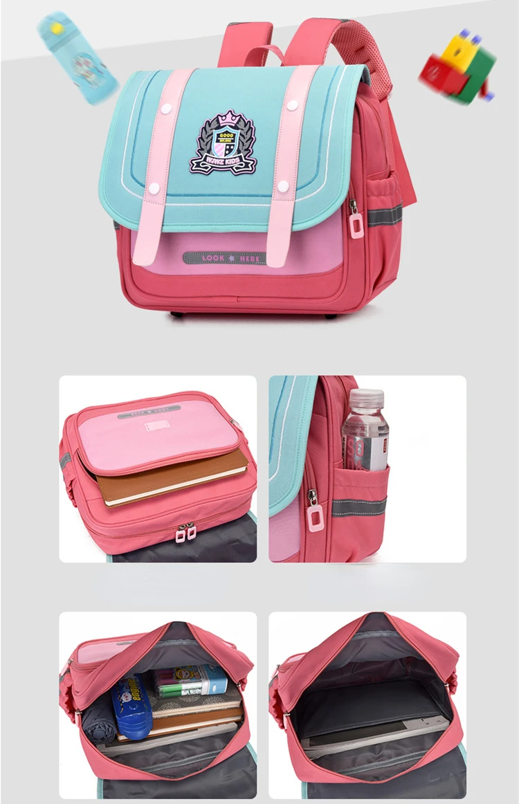 New Horizontal Version Children's Backpack Kindergarten Cartoon Large Capacity Schoolbags with Fashionable Contrast Color Bags