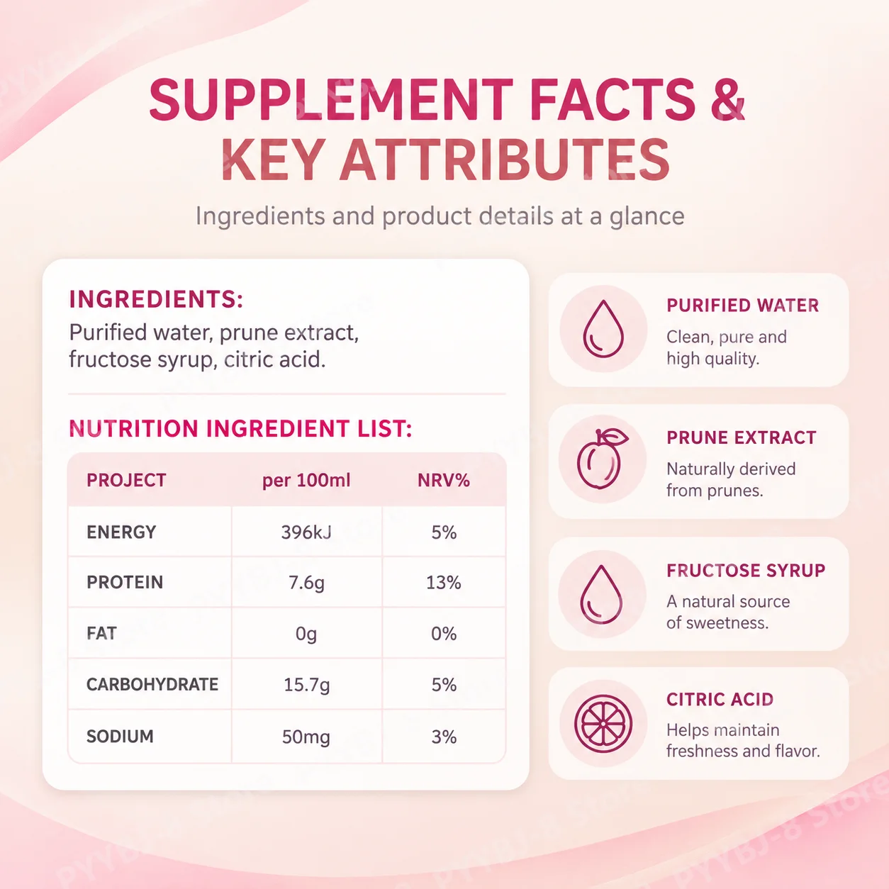 Shaping Metabolism Boosting Sculpting Supplement,Support Appetite Control&Energy,Prune Extract Liquid 30ml*5 Pouches,150ml Total