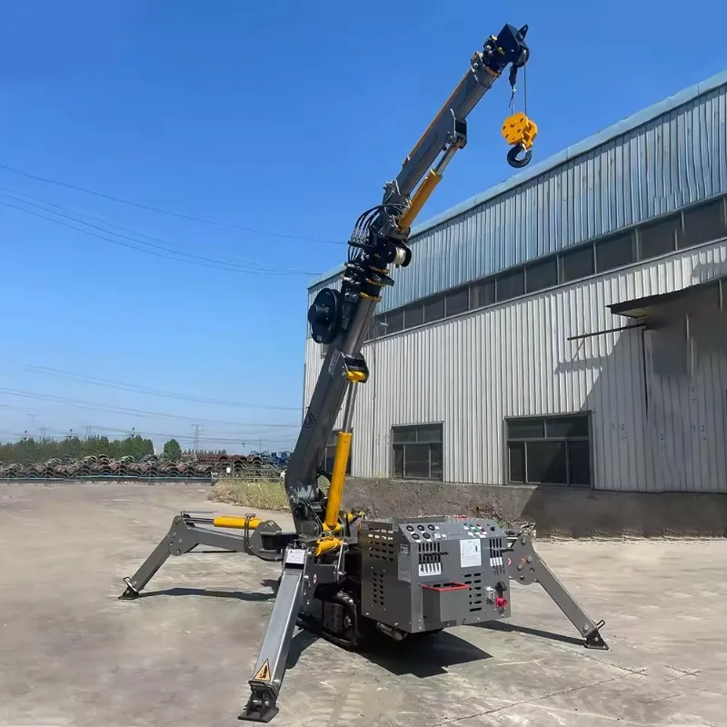Customized Electric 3ton Spider Crawler Crane Remote Control 3ton Spider Crane With Long Arm Fly Jib
