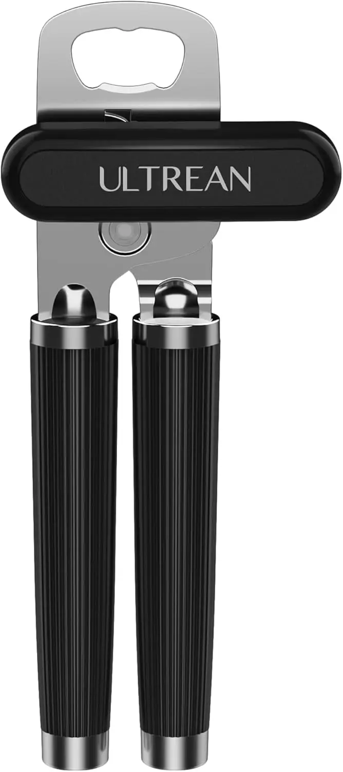

Manual Can Opener & Bottle Opener, Heavy Duty Stainless Steel, Smooth Edge, Soft Touch Handle, Rust Proof, Easy Turn Knob