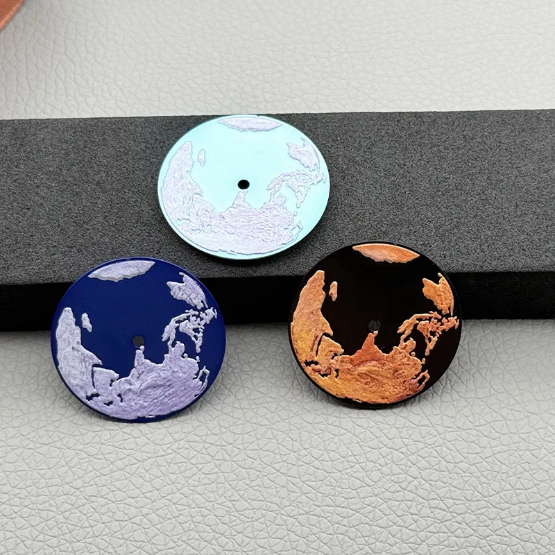 28.5mm Relief Ocean Pattern Watch Dial For NH35 NH36 7S26 Automatic Movement Watch Case DIY Replace Parts Customized NH35 Dial