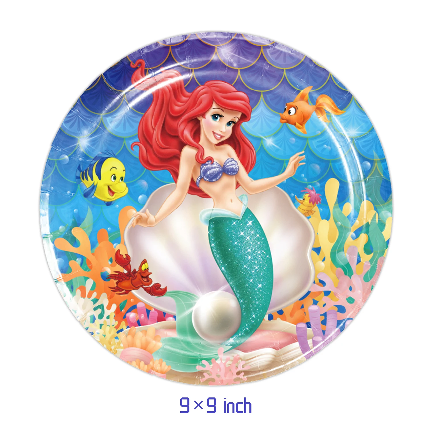 Vajilla desechable de sirena para niña, vajilla de fiesta, pajitas de plato para taza de bebida, mantel, favores de fiesta para cumpleaños de niños