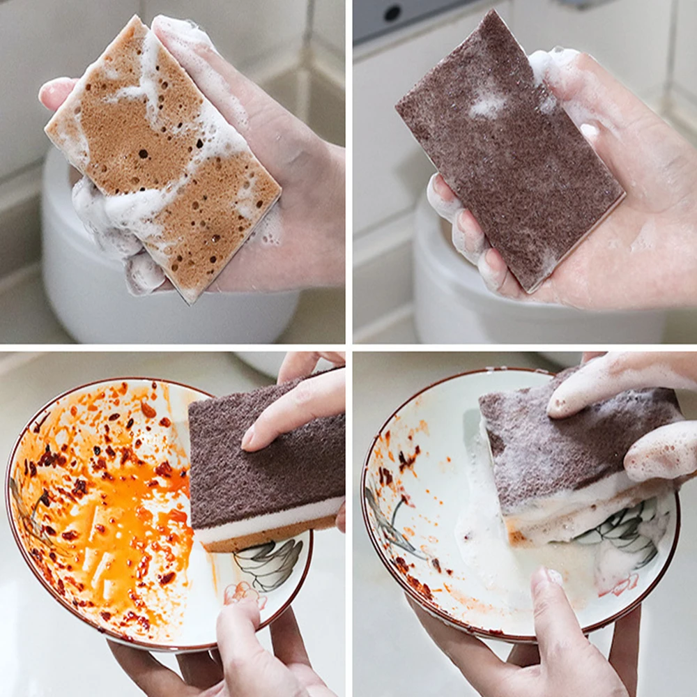 2-20Pcs Three-Layer Seaweed Cleaning Sponges Dishwashing Sponges High-Quality Kitchen Cleaning Cloths Kitchen Cleaning Brushe view 3