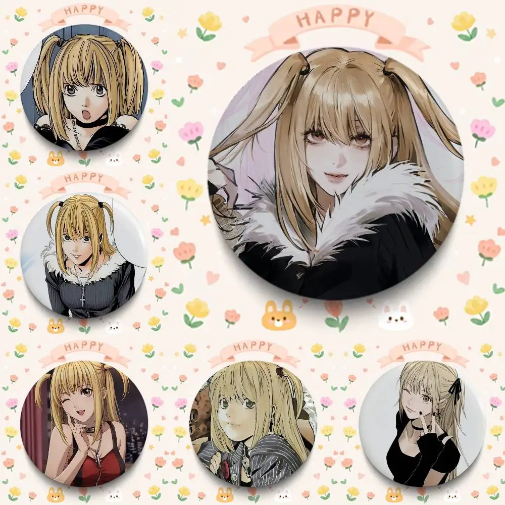 Misa Amane Comic Character Badges 25 32 44 58 75 Mm Round Cosplay Pin Bag Decor Fans Collect Friends Gifts Brooch Souvenir