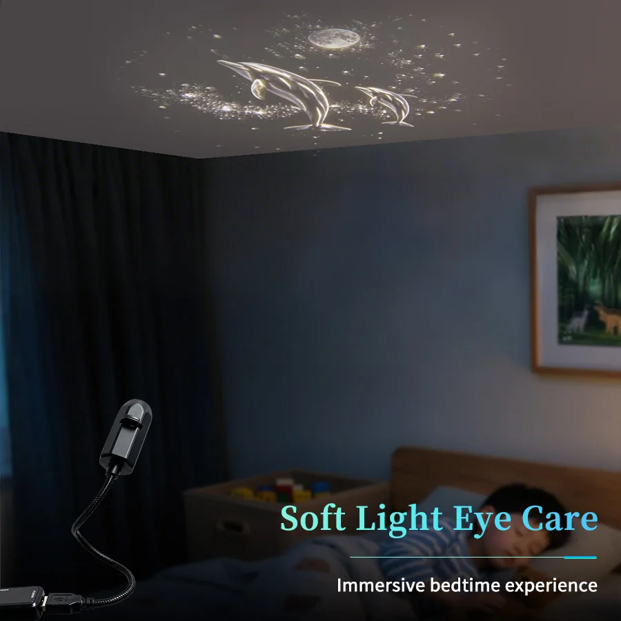 Galaxy Star Projector USB Planet Slides 360 Adjustable Gooseneck Night Light Car Bedroom Ceiling Astronaut Decoration Home Decor view 2