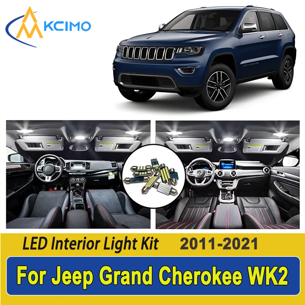 

New Light Bulb For Jeep Grand Cherokee WK2 (2011-2021) Premium Bright LED Interior Dome Map Trunk Light Kit Car Led Lamps Canbus