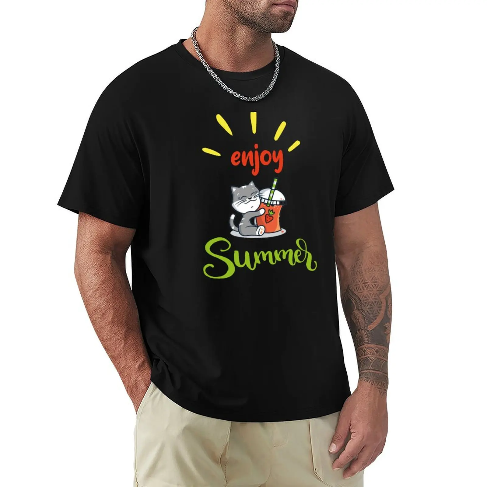 

t-shirt cat summer-funny t-shirt, T-Shirt oversizeds plus sizes hippie clothes anime clothes men clothing