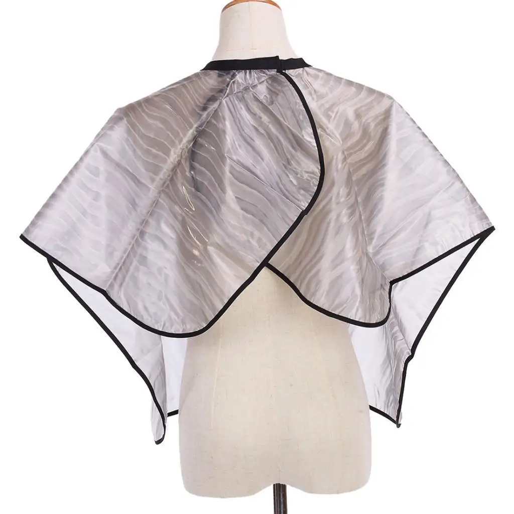 

Haircut Cape Clear Gray Hairdressing Apron Waterproof Hair Cover for Barbershop and Home Styling Equipment