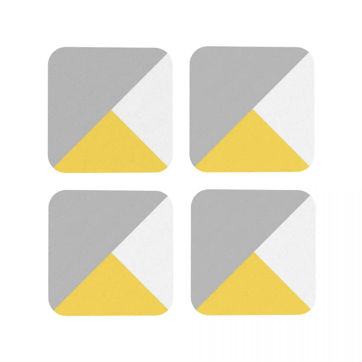 Tricolor Silver Gray Mustard Yellow And White Coaster Coffee Mats Set of 4 Placemats Cup Tableware Decoration & Accessories Pads