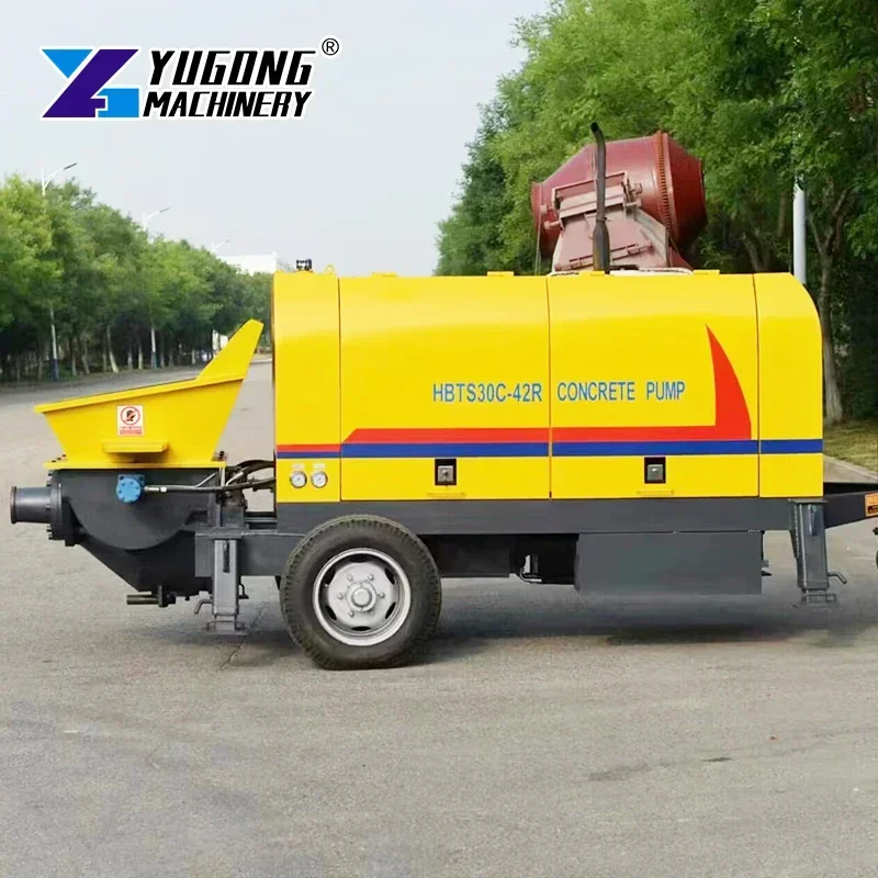 Concrete Pump Construction Machine Factory Price Diesel Trailer Pumps Concrete Pump And Mixer Truck