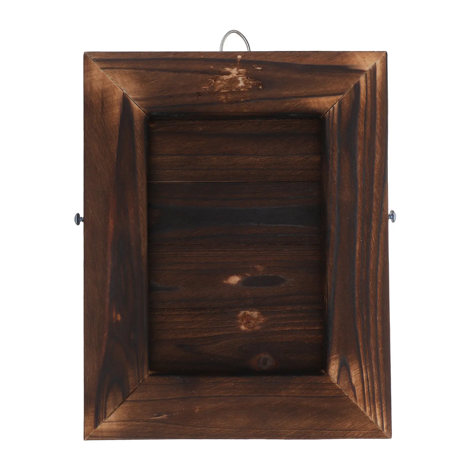 Soporte de Pared para Plantas con Diseño de Cuerno de Ciervo, 10x8 Pulgadas, Marco de Madera Carbonizada Sólida, Soporte Colgante para Plantas de Interior, Vertical, para Orquídeas y Hierbas