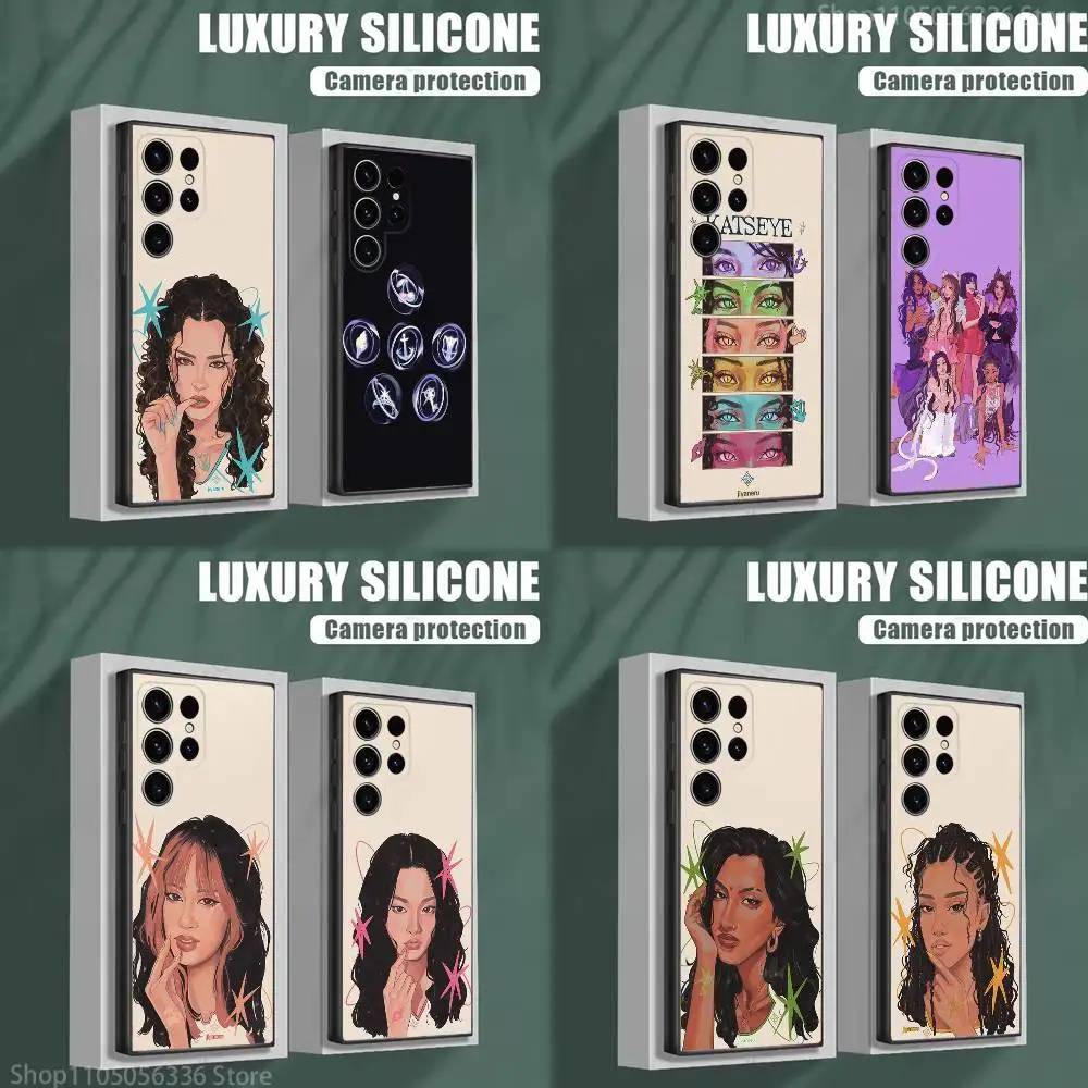 

K-Katseye Gnarly Group Phone Case For Samsung S25,S24,S23,S22,S21,S20,S10,Ultra,Plus,Lite,FE,Soft Silicone Black Cover