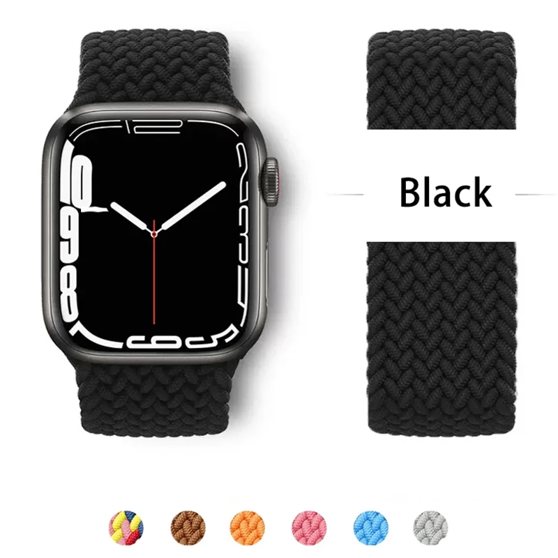 Solo Loop Strap For Apple Watch band 44mm 40mm 45 41mm 46mm 42mm Elastic bracelet for iwatch series 10 9 8 7 se 6 5 4 ultra 49mm