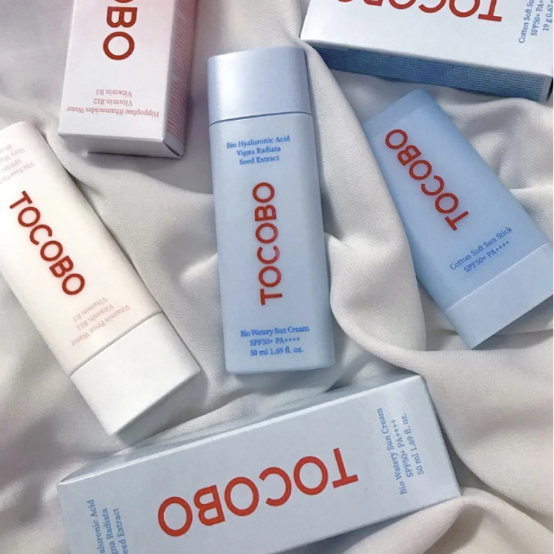 TOCOBO Sun Stick Collection Cotton Soft Waterproof Cooling Blue Green SPF50+ PA++++ Lightweight Portable Reapply Sunscreen Stick