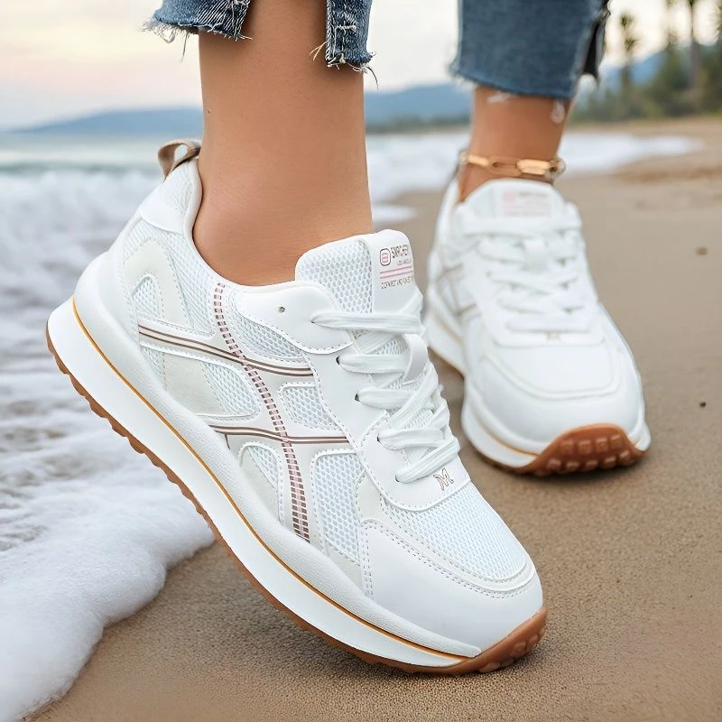 Thick-soled Fitness Clunky Sneakers Plus Size Casual Women Sports Shoes Breathable Mesh Platform Sneakers Fashion Trainers New