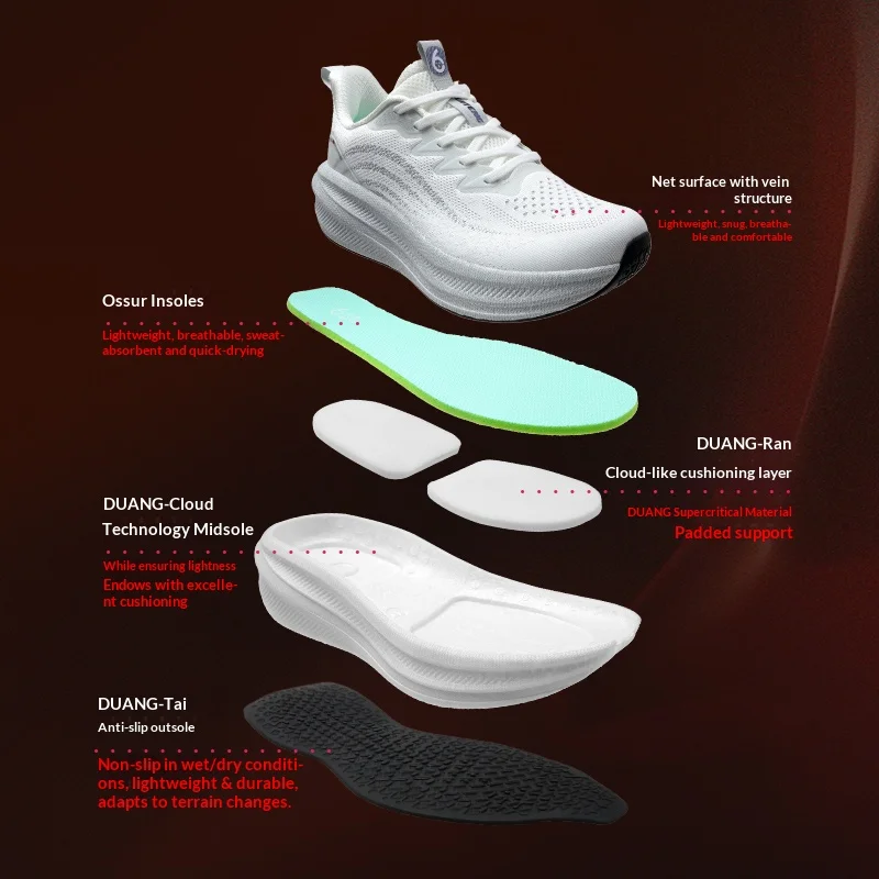 HUITENG DUANG 3.0 Autumn And Winter Breathable Knee Pads Shock-Absorbing Running Shoes Comfortable And Breathable Sports Shoes