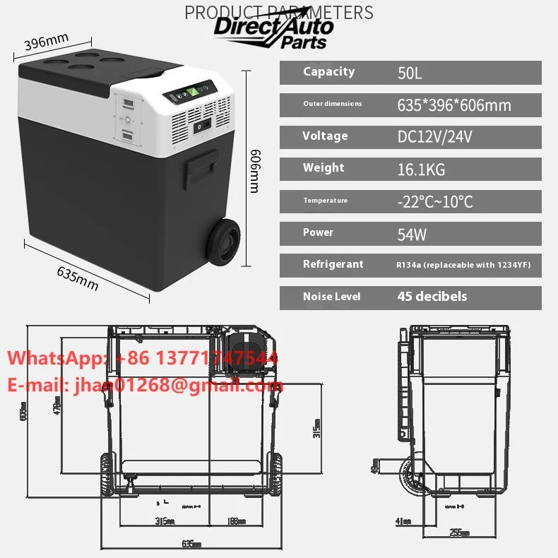 Cross-Border 50L Compressor Type Car Refrigerator Portable 12V Large-Capacity Refrigerator for Home Car Use Amazon Exclusive