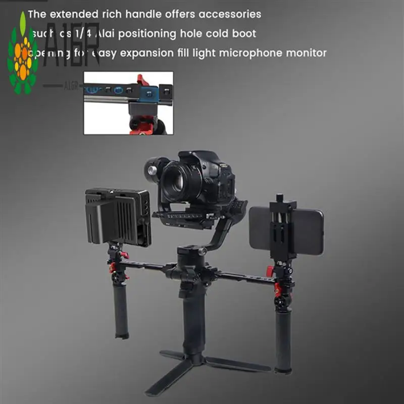 

A16R-For DJI Ruying RSC 2 RS2 Pot Handle Portable Double Handheld Stabilizer Carbon Fiber Folding Handle Set Parts Accessories C
