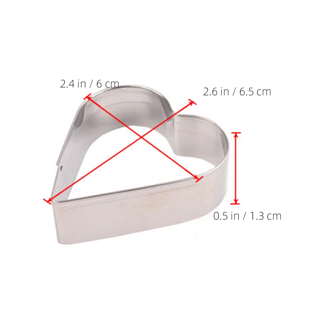 

3pcs Heart Shape Stainless Steel Shape Cookie Stainless Steel Baking Mold Cartoon Design For Cakes Cookies