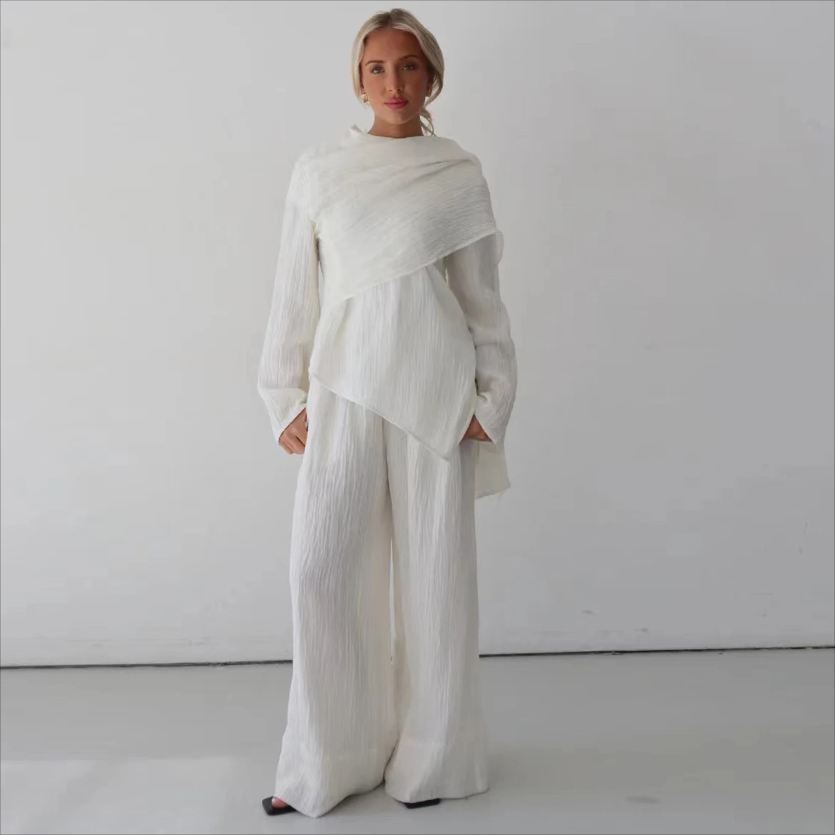 

Eid Muslim 2 Piece Set Women Abaya Dubai Blouse Top with Pants Suit Morocco Musulman Ensemble Islam Casual Turkey Arabic Outfits