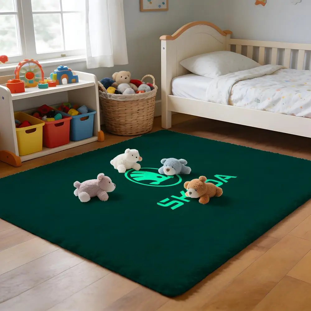 

Floor Mat Soft Flannel Rug Non-Slip Absorbent Mat for Bathroom Bedroom Home Decor Luxury Car S-Skoda