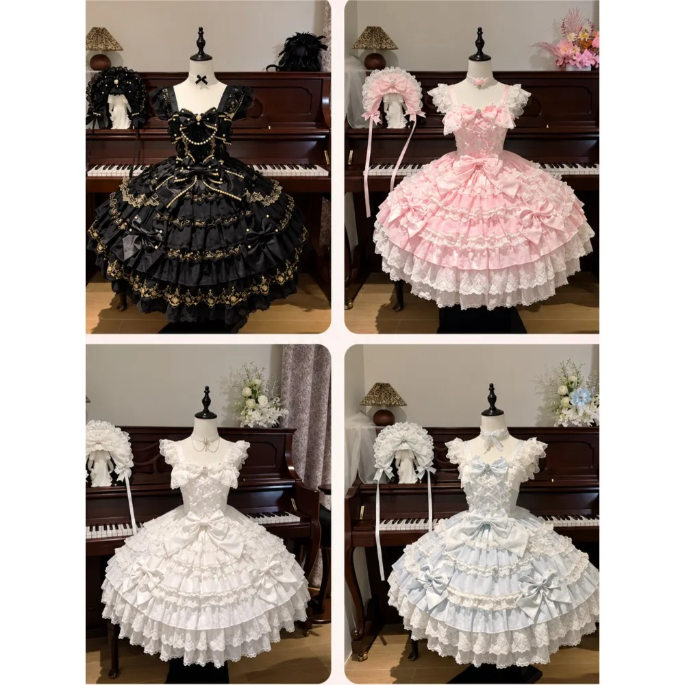Japanese Cosplay Lolita 2 Piece Dress Sets Women Casual Y2k Capes + Sleeveless Mini Dress Evening Party Clothing Retro Outfists