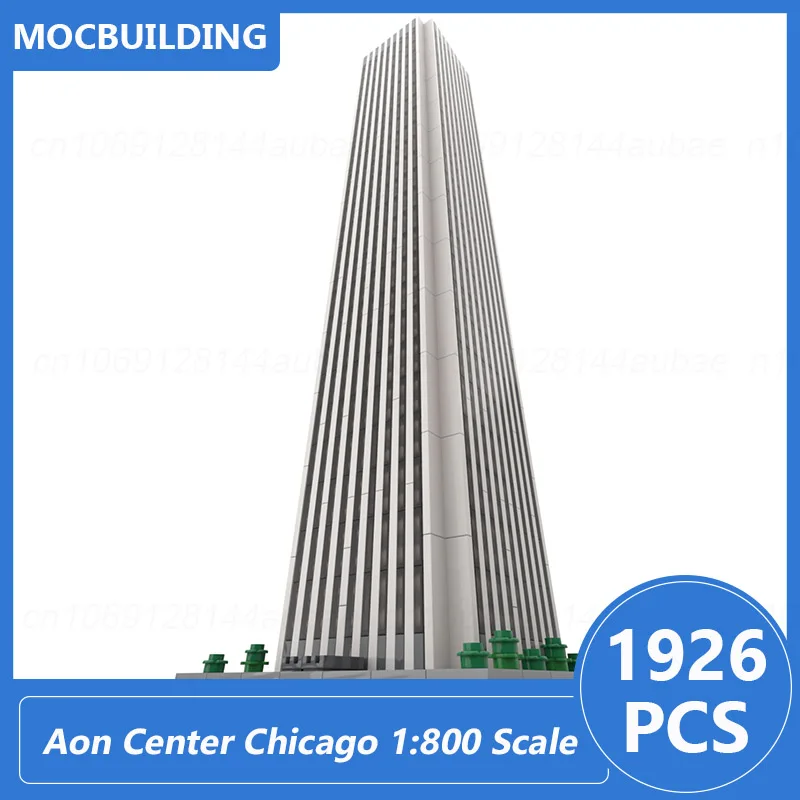 Aon Center Chicago 1:800 Scale Amoco Building Architecture Model Moc Blocks DIY Assemble Bricks Educational Toys Gifts 1926PCS