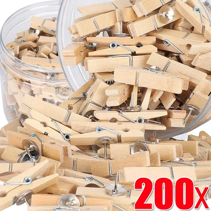 Mini 25mm Wooden Clips Photo Clips Clothespin DIY Handmade Craft Decoration Clip Multipurpose Hanging Postcard Storage Clips