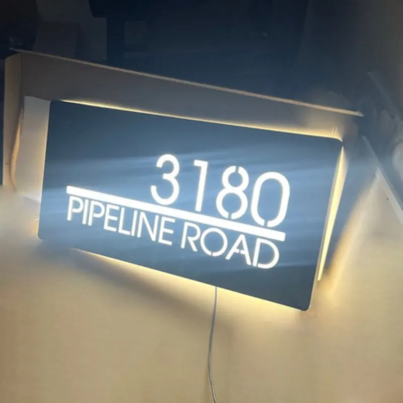 

Персонализированная адресная табличка для дома в отеле, светодиодная световая коробка с номером, адресные знаки, светящаяся подсветка, табличка с номером дома