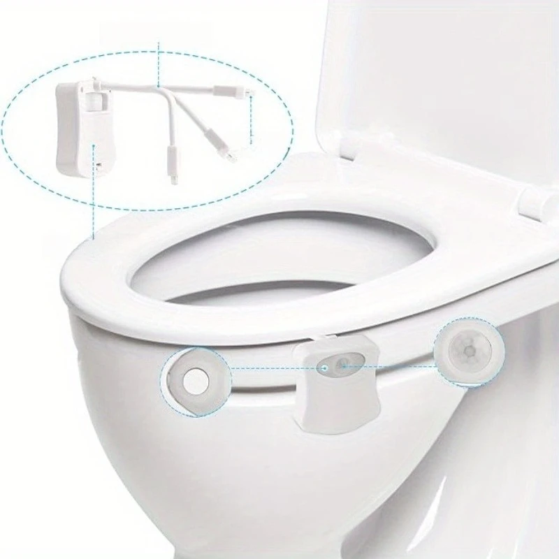 Toilet Night Light Motion Sensor Toilet Lights LED Washroom Night Lamp 8 Colors Toilet Bowl Lighting For Bathroom Washroom