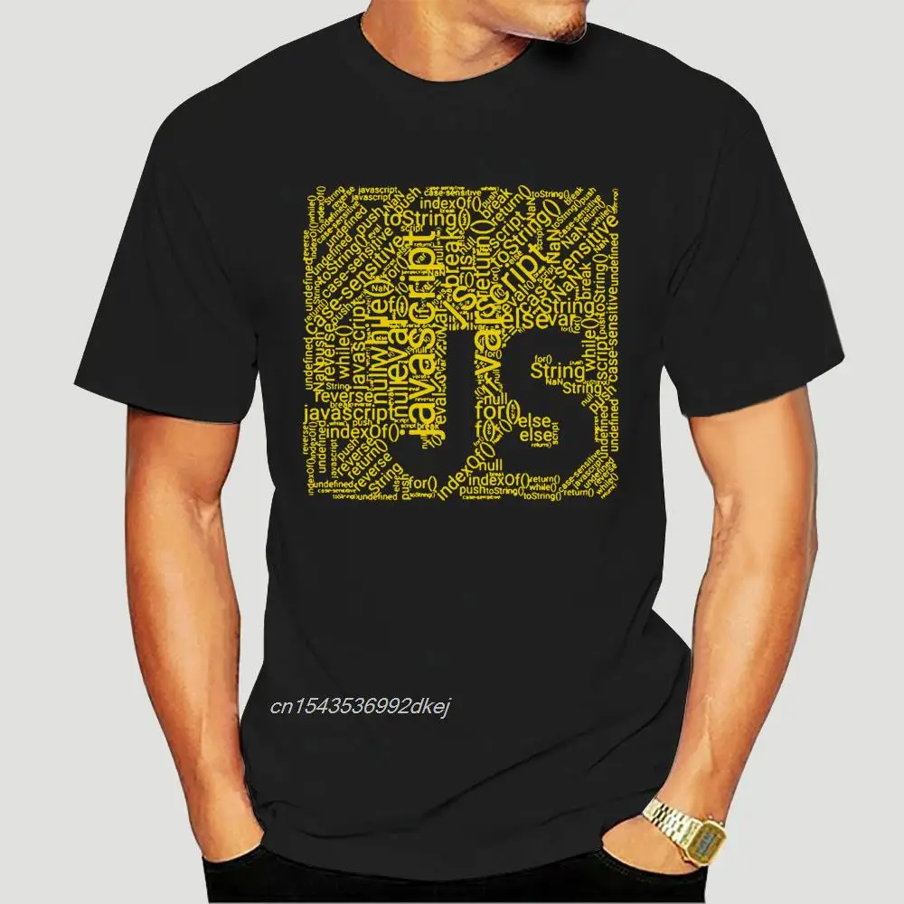 Js Wordcloud Programming 100% Cotton T-shirts For Javascript Deve Family Hiphop Top Creative Mens Letters  Cotton Cute 3131D