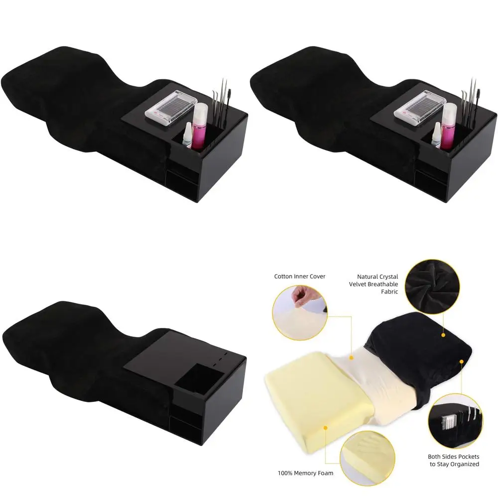 

Подушка для наращивания ресниц из пены с эффектом памяти с акриловой подставкой-органайзером и бархатной наволочкой