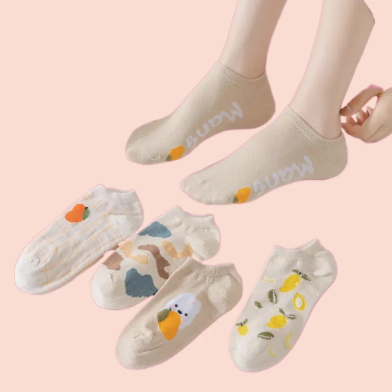 

5/10 Pairs 2024 Camouflage Versatile High-value Forest Style Low-top No-fall Socks New Fashion Boat Socks Women's Short Socks