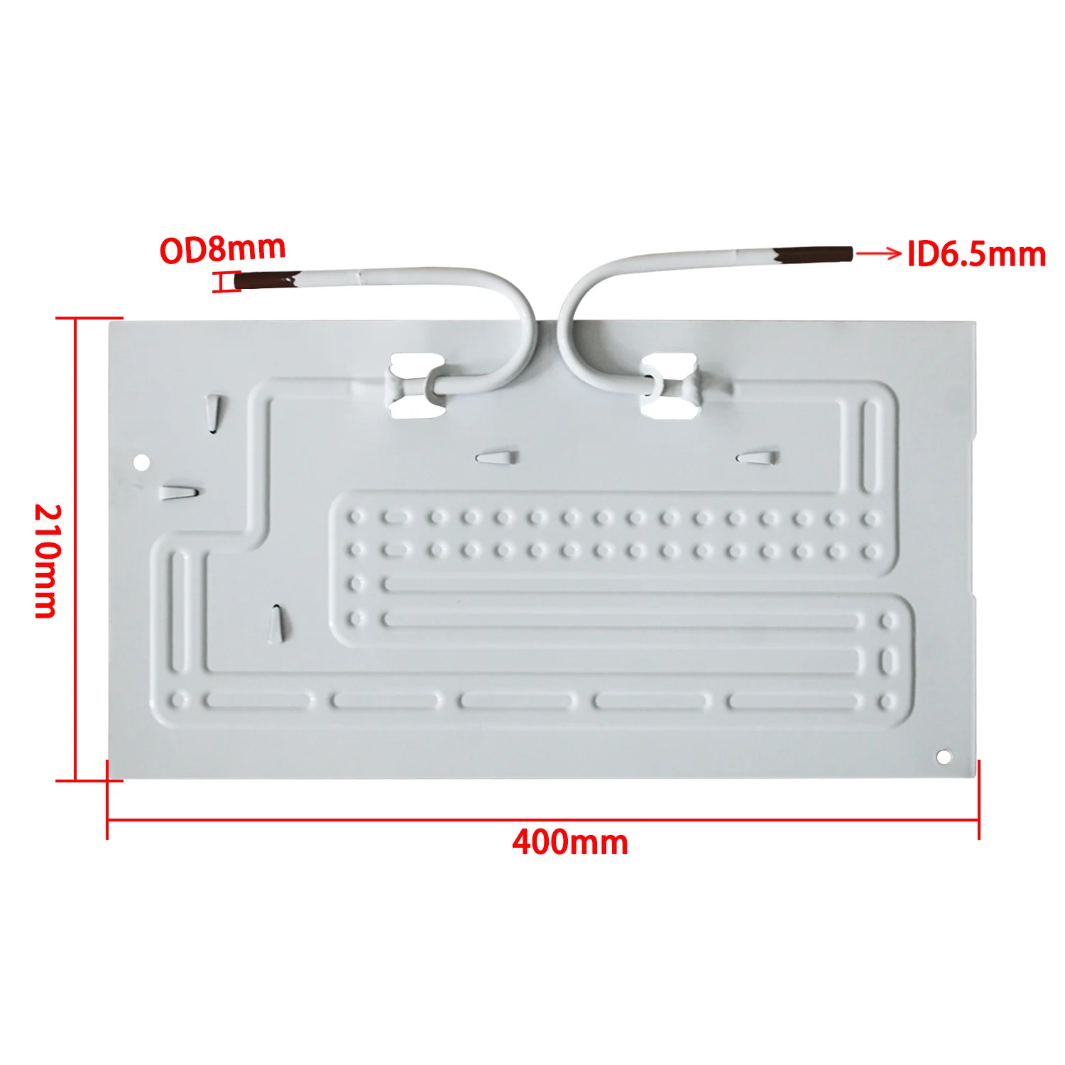 Aluminiowa płytka chłodząca do lodówki, płytka chłodząca do zamrażarki z kapilarną, 40X21