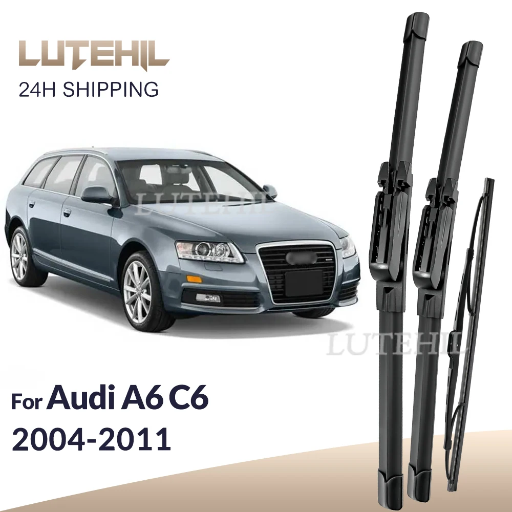 

LUTEHIL Wiper For Audi A6 C6 2004-2011 Wiper Front&Rear Wiper Blades Windshield Windscreen Window Brushes 22"+22"+14"