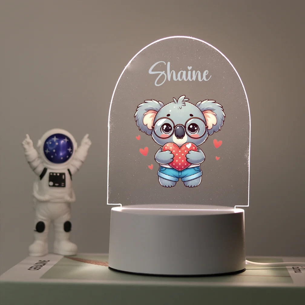 1pc Personalize Custom Koala Funny 3D Led Night Light For Bedroom Decor Light Acrylic Night Lights Acrylic 3d Lamp - view 6