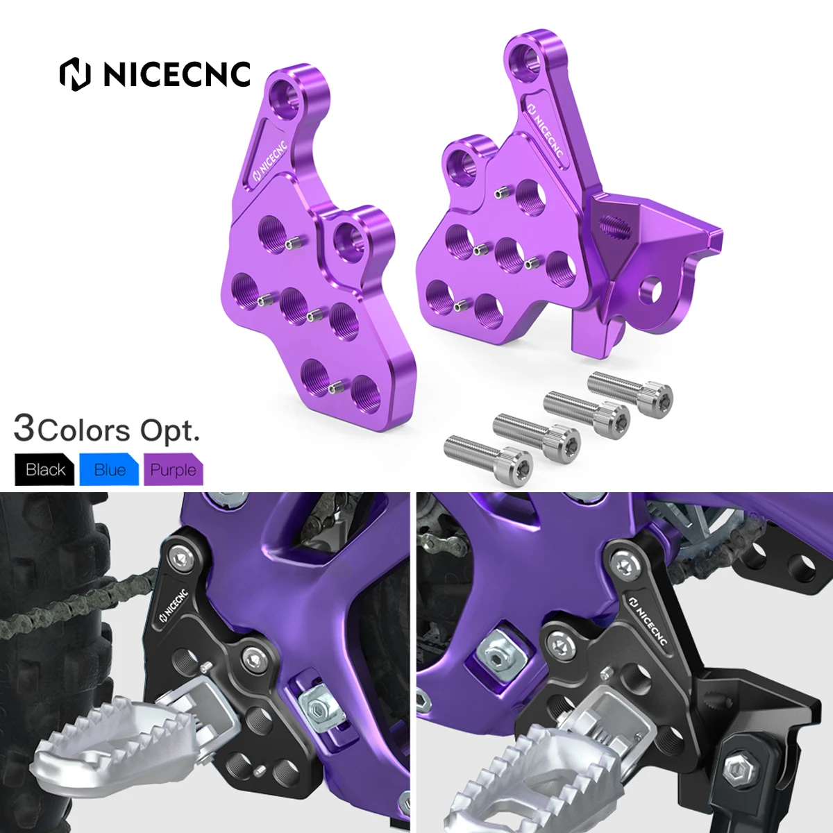 

NICECNC For Surron Light Bee X S L1E For Segway X160 X260 Motocross Foot Pegs Footrests Bracket Holder Electric Dirt Bike